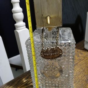 RARE Antique whiskey/scotch liquor pump quilted glass liquor decanter